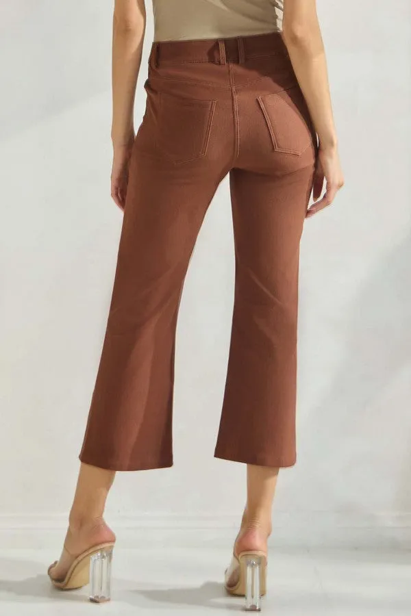 Classic Solid Straight Leg Crop Pants - Full *PREORDER*