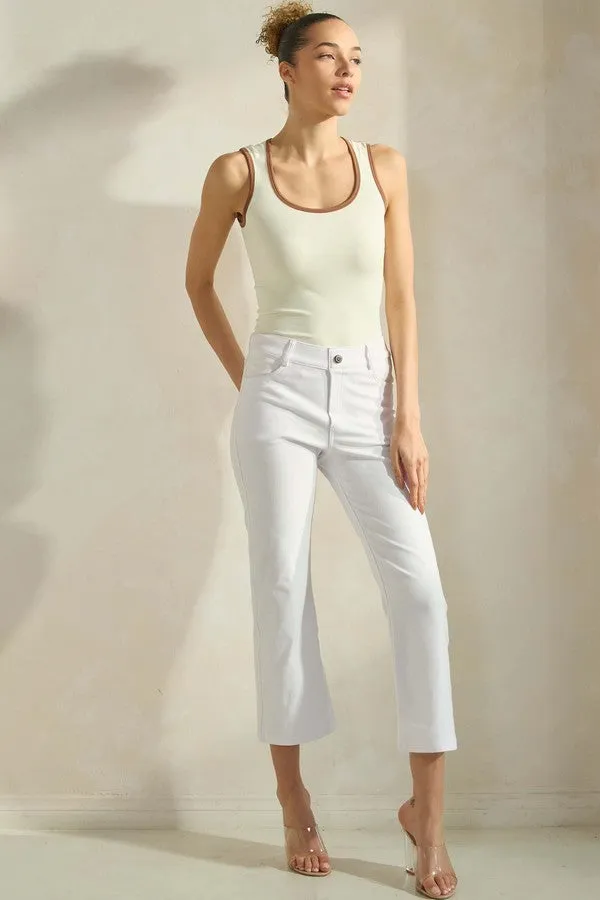 Classic Solid Straight Leg Crop Pants - Full *PREORDER*