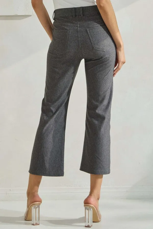 Classic Solid Straight Leg Crop Pants - Full *PREORDER*
