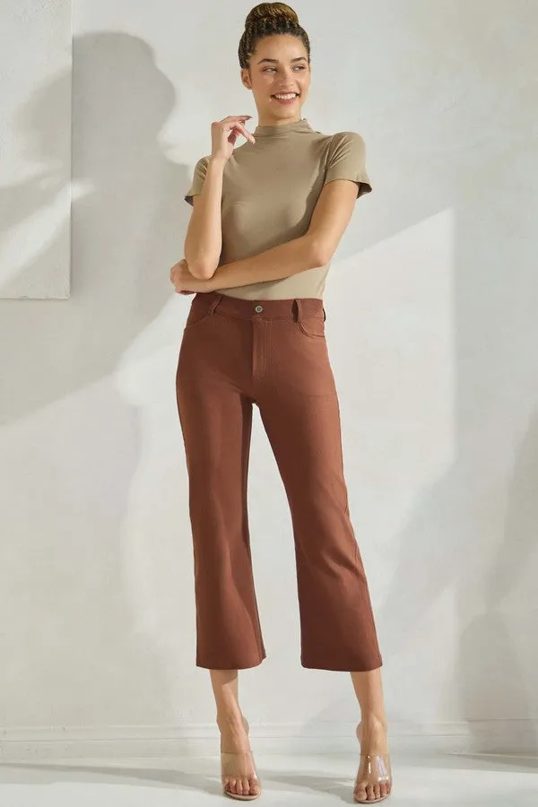 Classic Solid Straight Leg Crop Pants - Full *PREORDER*