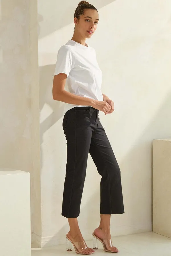 Classic Solid Straight Leg Crop Pants - Full *PREORDER*