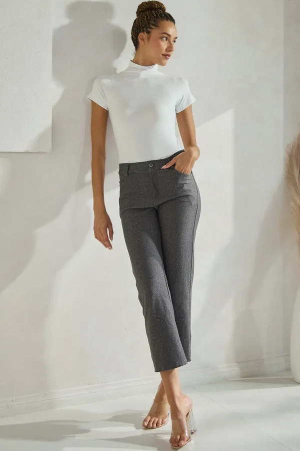 Classic Solid Straight Leg Crop Pants - Full *PREORDER*