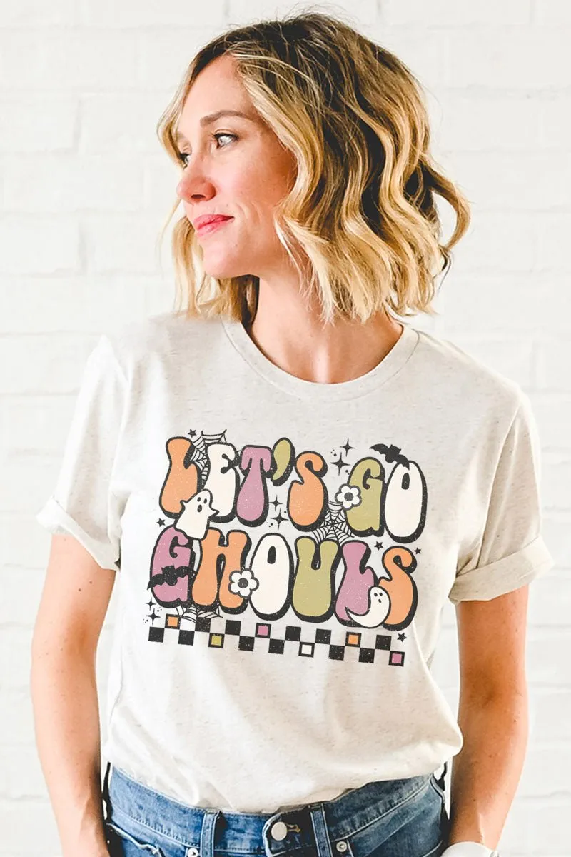 Colorful Let's Go Ghouls Tri-Blend Short Sleeve Tee