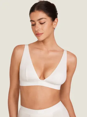 Cotton Ribbed Plunge Bralette