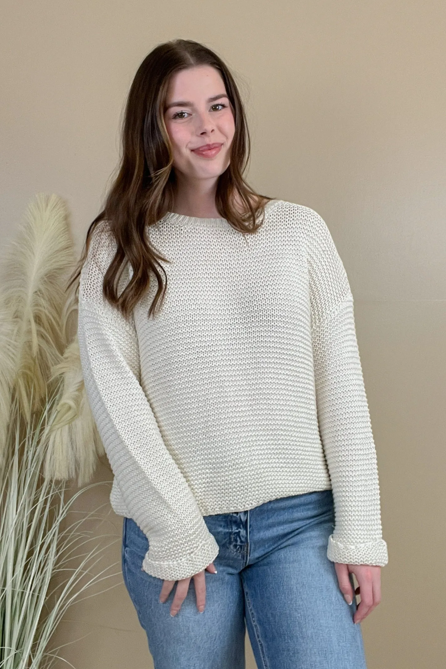 Cozy Lifestyle Chunky Knit Cuff Sweater