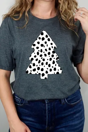 Dalmatian Spots Christmas Tree Short Sleeve Relaxed Fit T-Shirt
