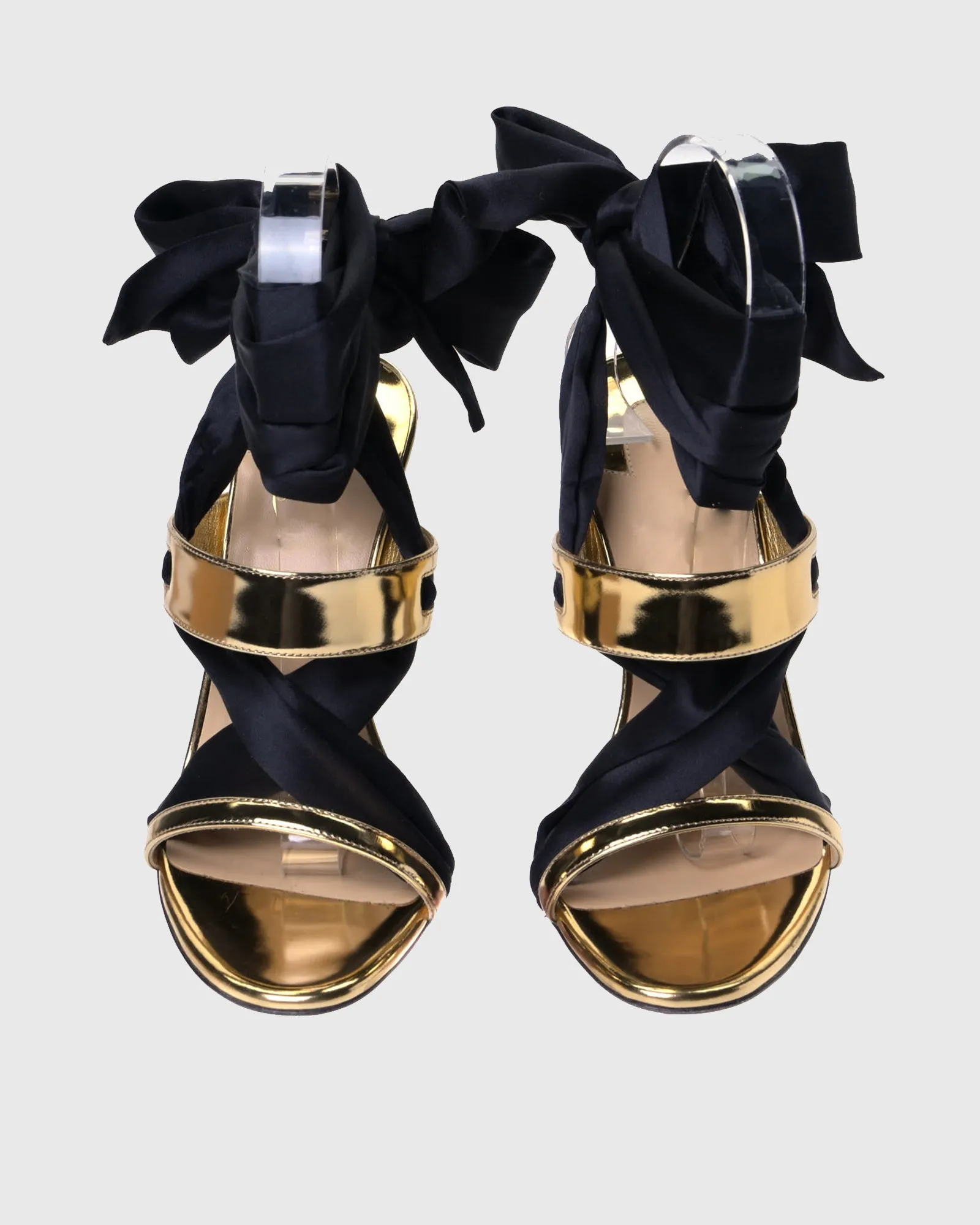 Faustina Metallic Ribbon Sandals