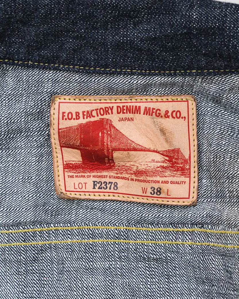 FOB Factory F2378 14oz Supima G3 Selvedge Denim Type II Jacket - Onewash