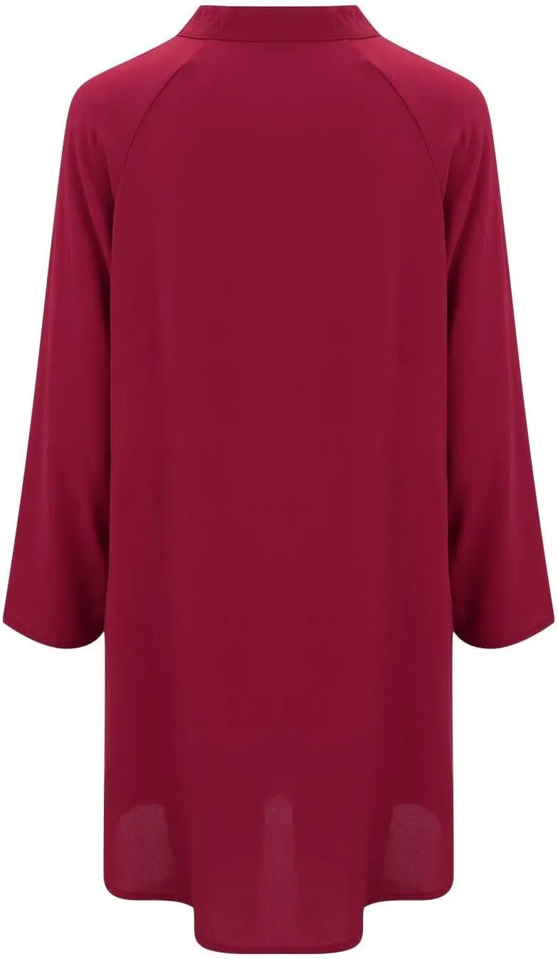 GOKKILRW Womens Cotton Linen T-Shirt Dresses Loose Button Down Long Sleeve Blouses Midi Dress Flowy Casual Summer Shirt Dress