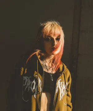 Graveyard Applique Zip Hoodie Green