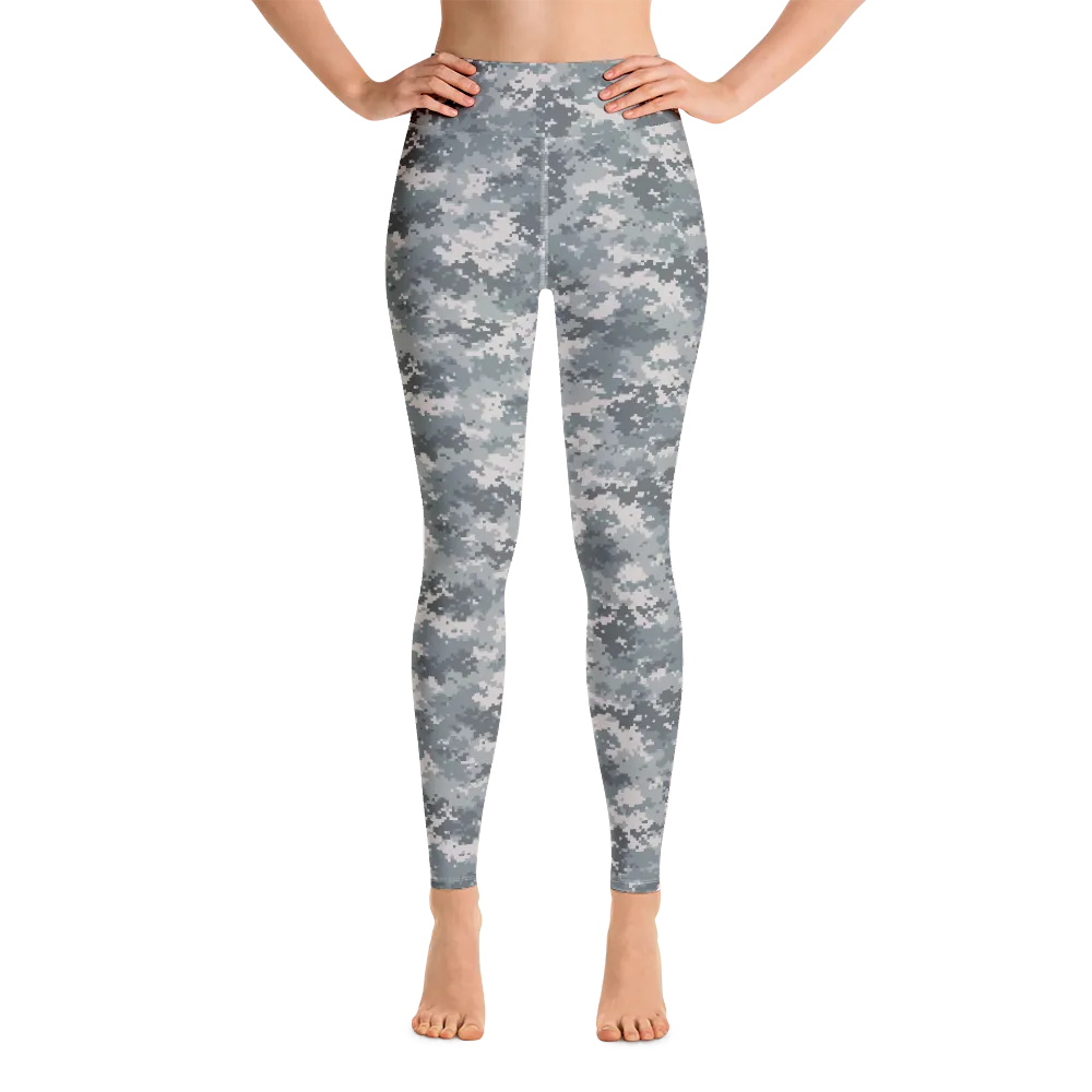 Grey Camo Pixel Yoga Pants