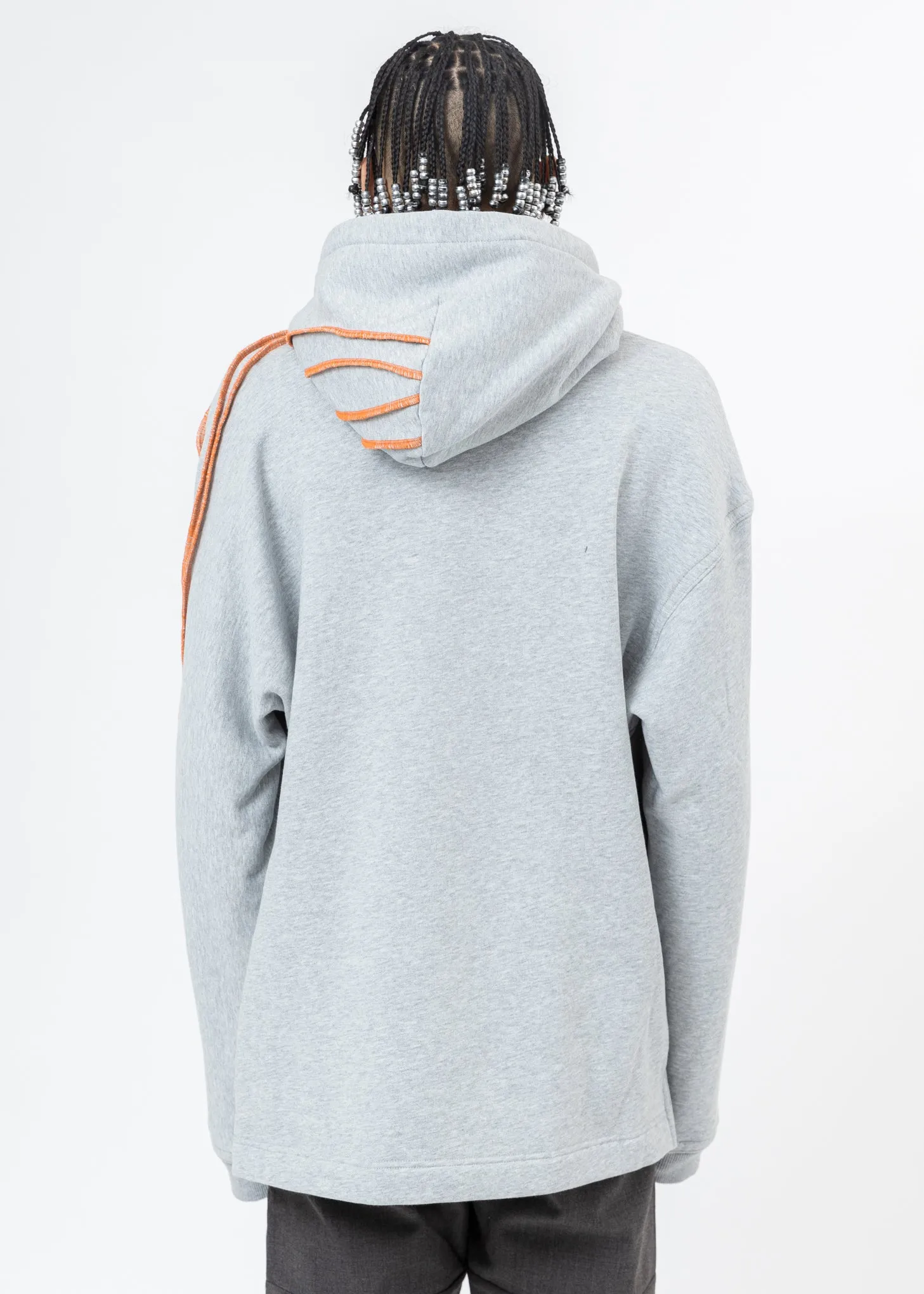 Grey Pinched Seams Hoodie