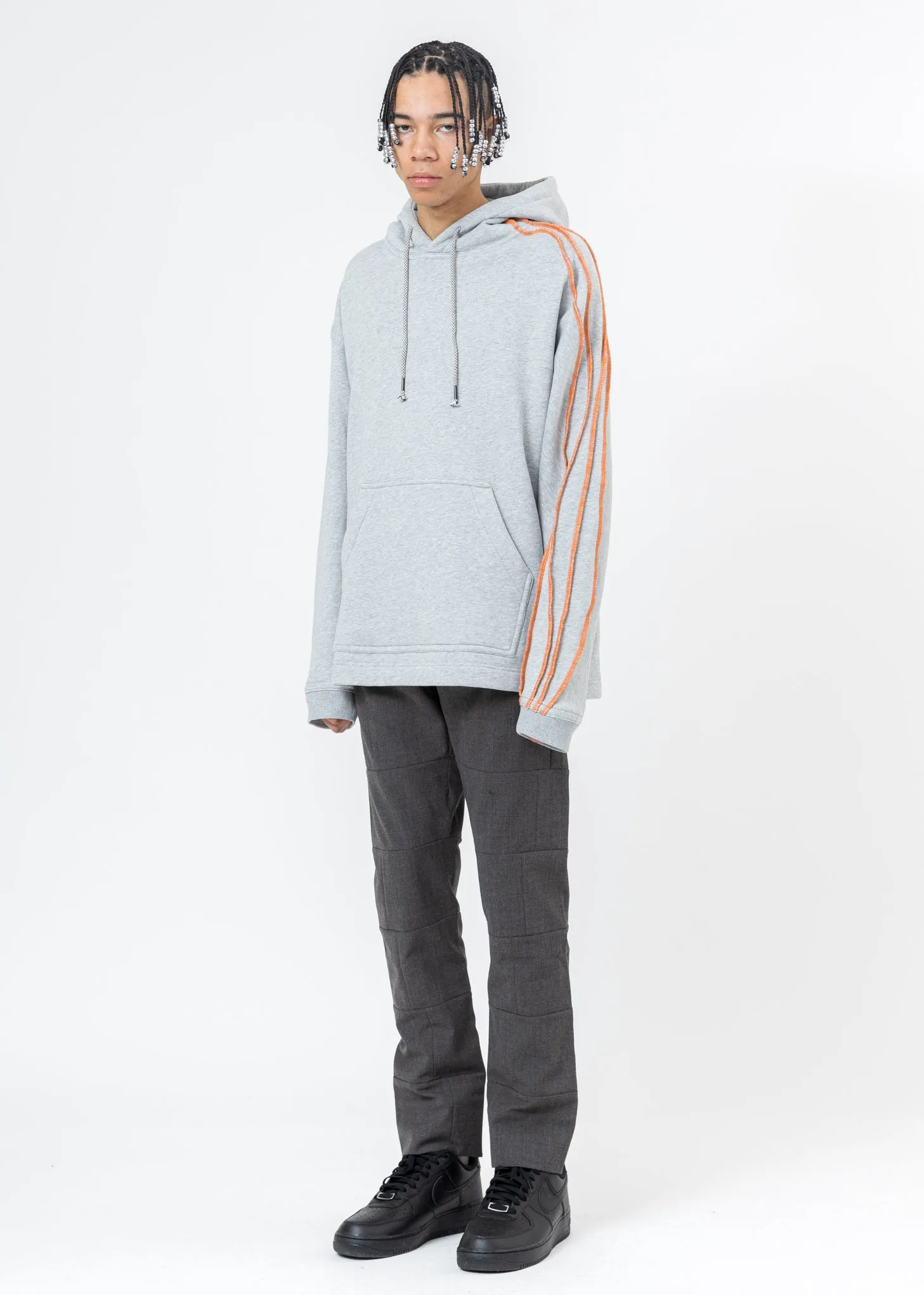 Grey Pinched Seams Hoodie