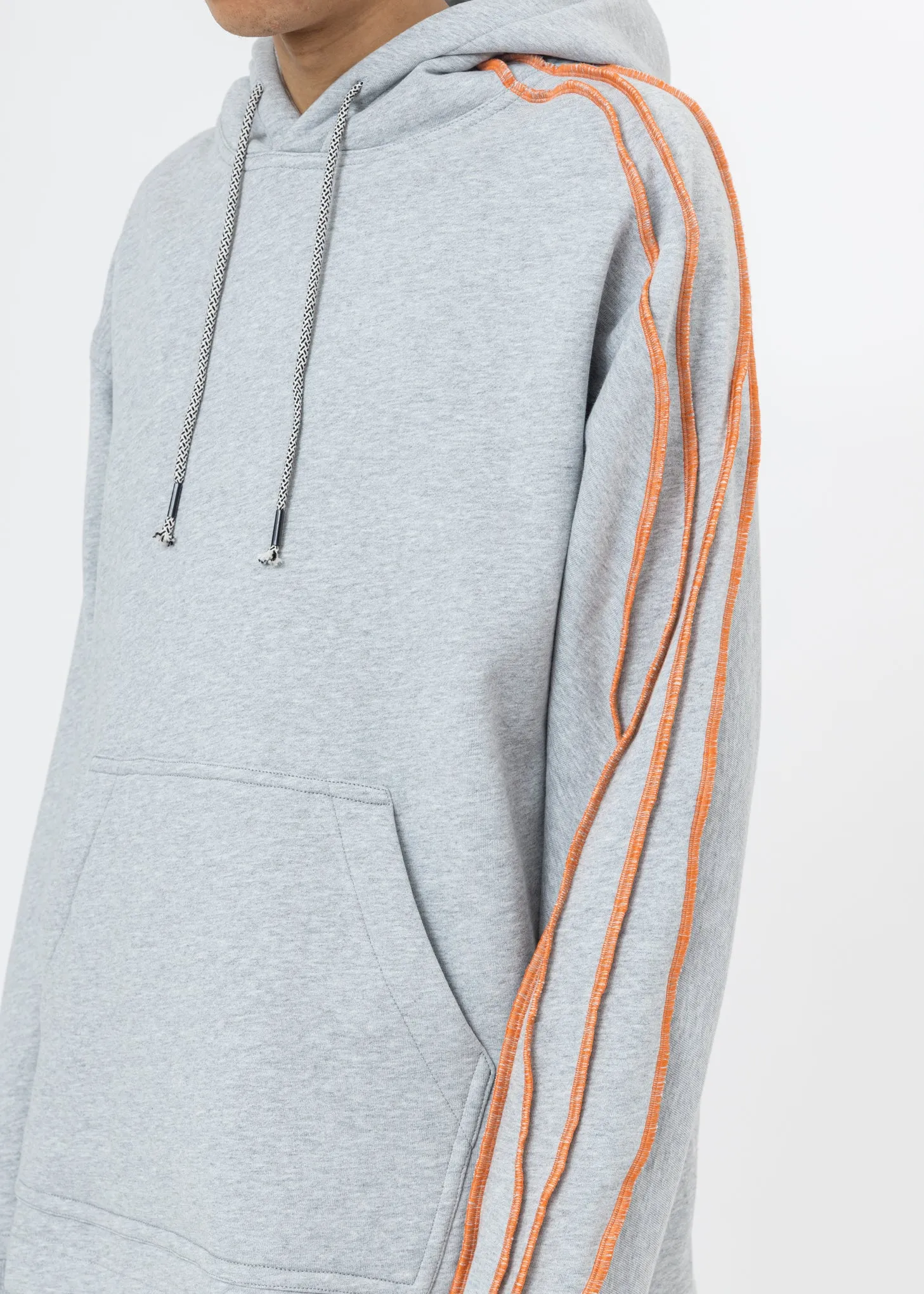 Grey Pinched Seams Hoodie