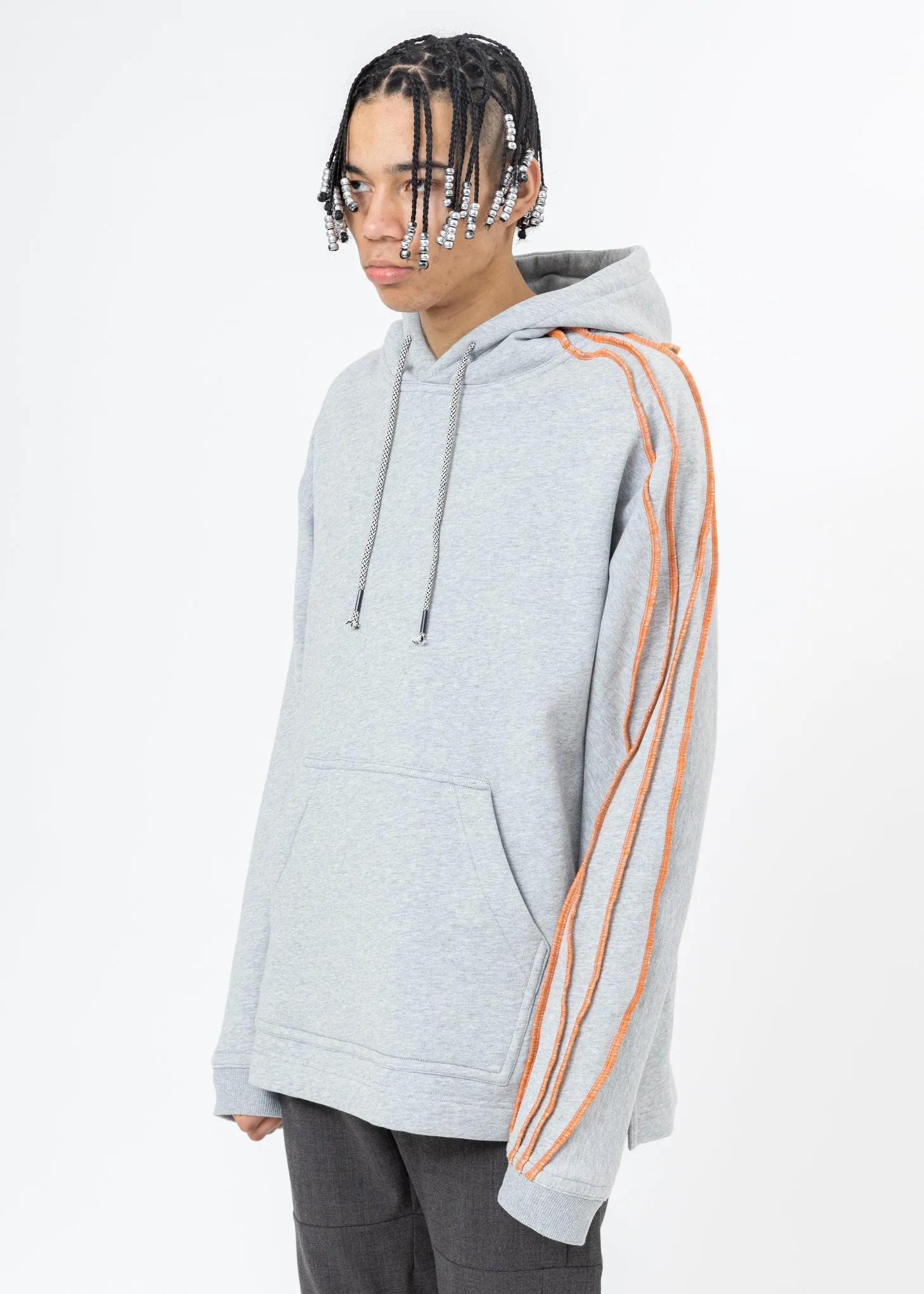 Grey Pinched Seams Hoodie