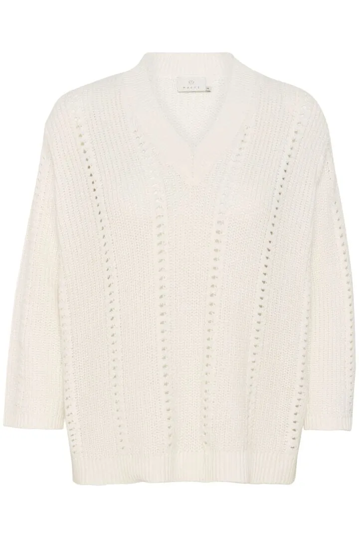 LOOSE FIT OPEN KNIT OFF WHITE SWEATER