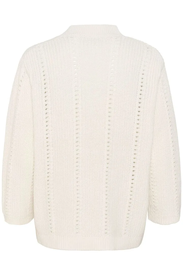 LOOSE FIT OPEN KNIT OFF WHITE SWEATER