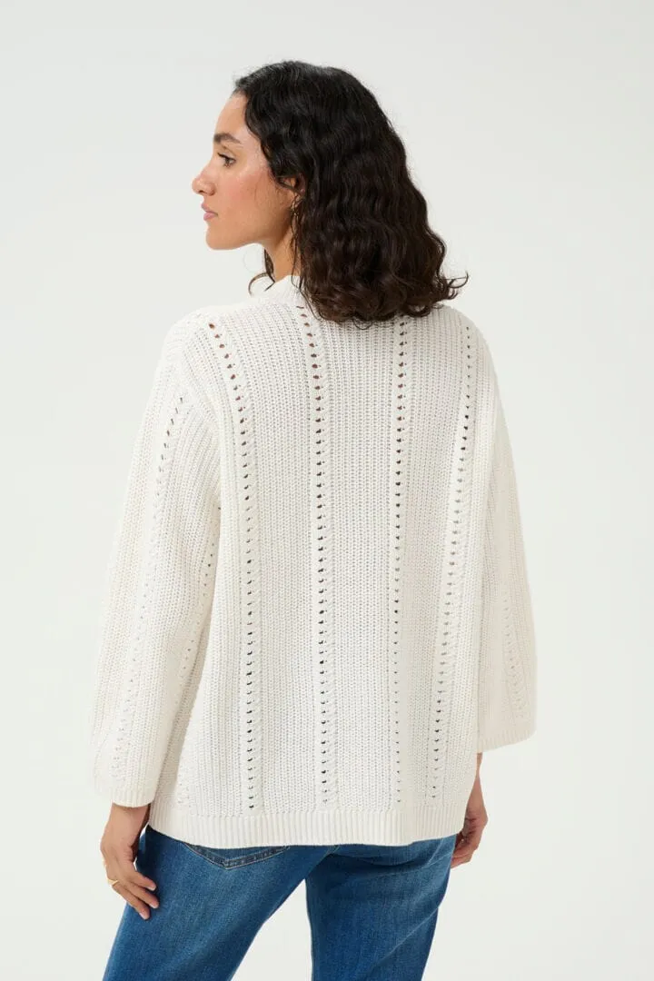 LOOSE FIT OPEN KNIT OFF WHITE SWEATER
