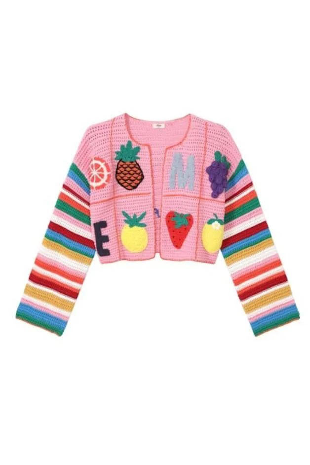 Me369 - Ibiza Crochet Cropped Cardigan - Self Love