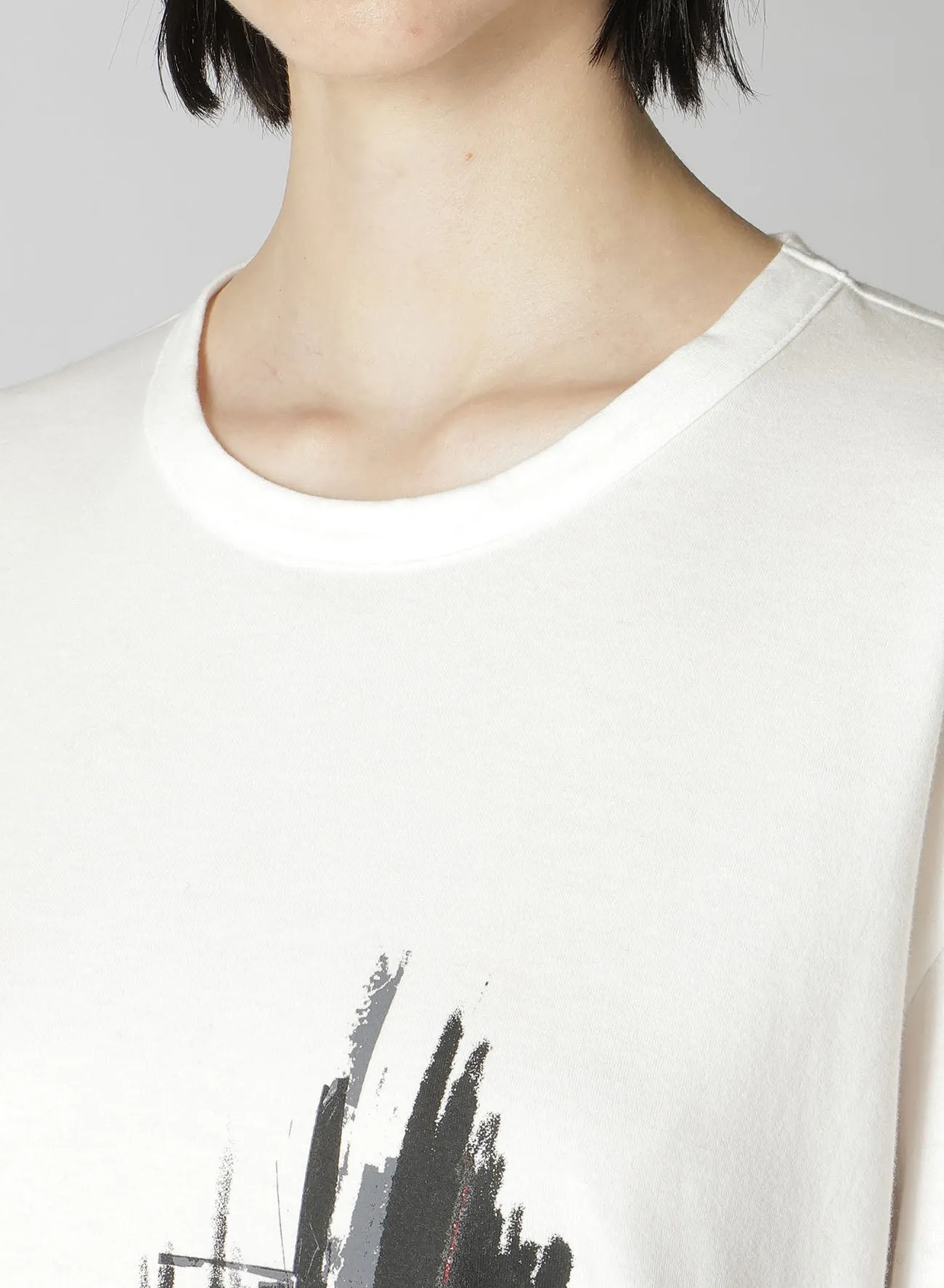MESSAGE   FEMALE PRINT ROUND NECK LONG SLEEVE T