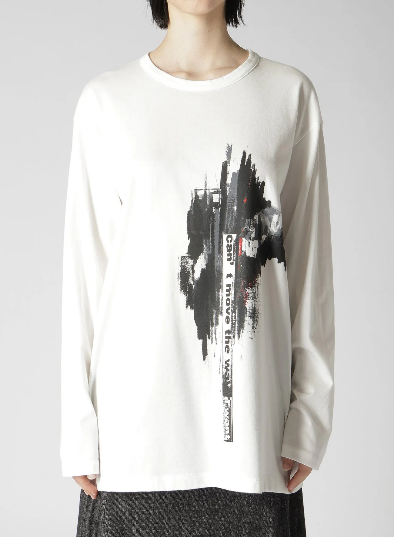 MESSAGE   FEMALE PRINT ROUND NECK LONG SLEEVE T