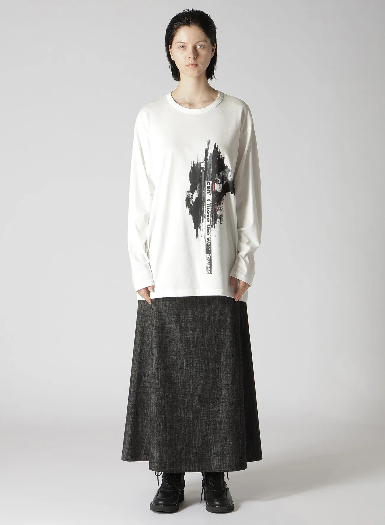MESSAGE   FEMALE PRINT ROUND NECK LONG SLEEVE T