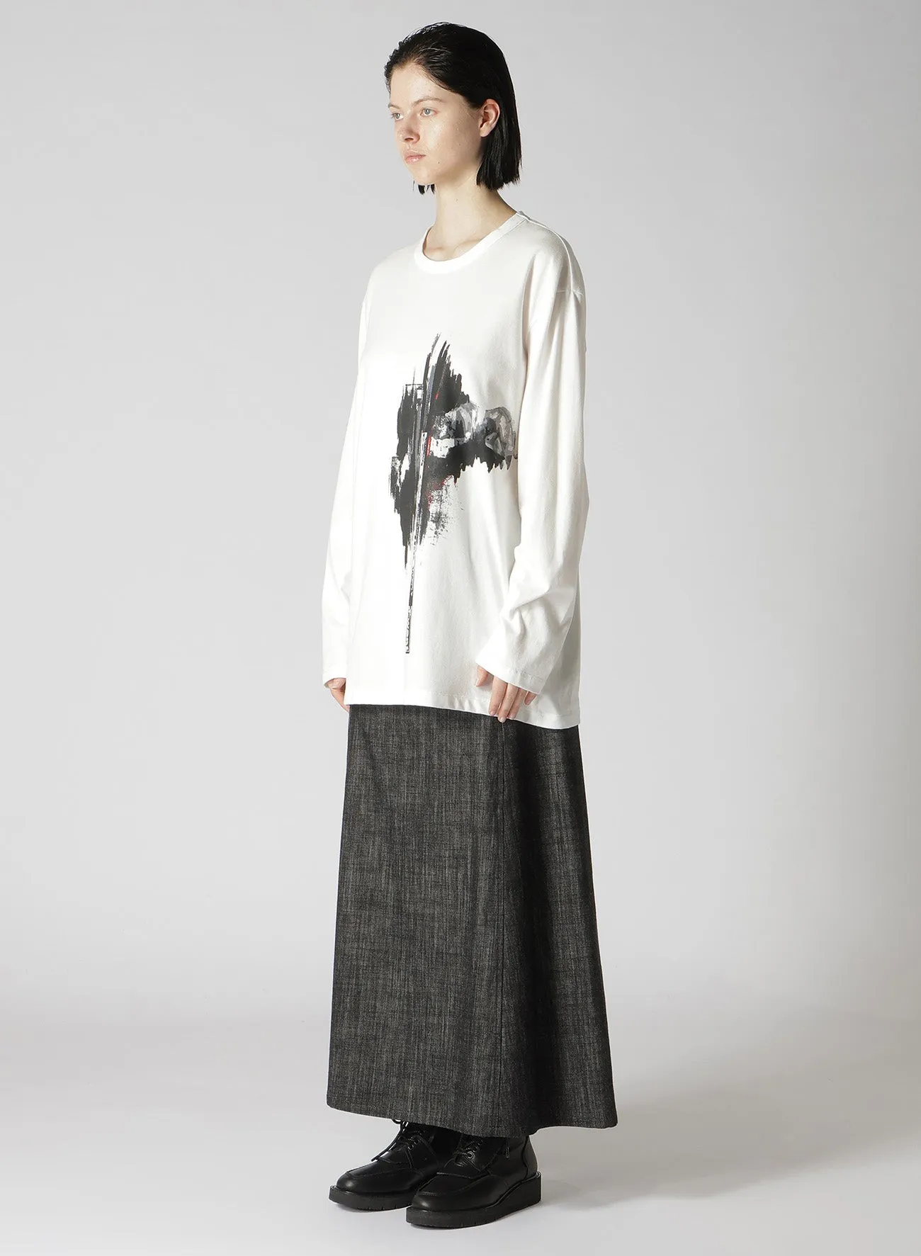 MESSAGE   FEMALE PRINT ROUND NECK LONG SLEEVE T