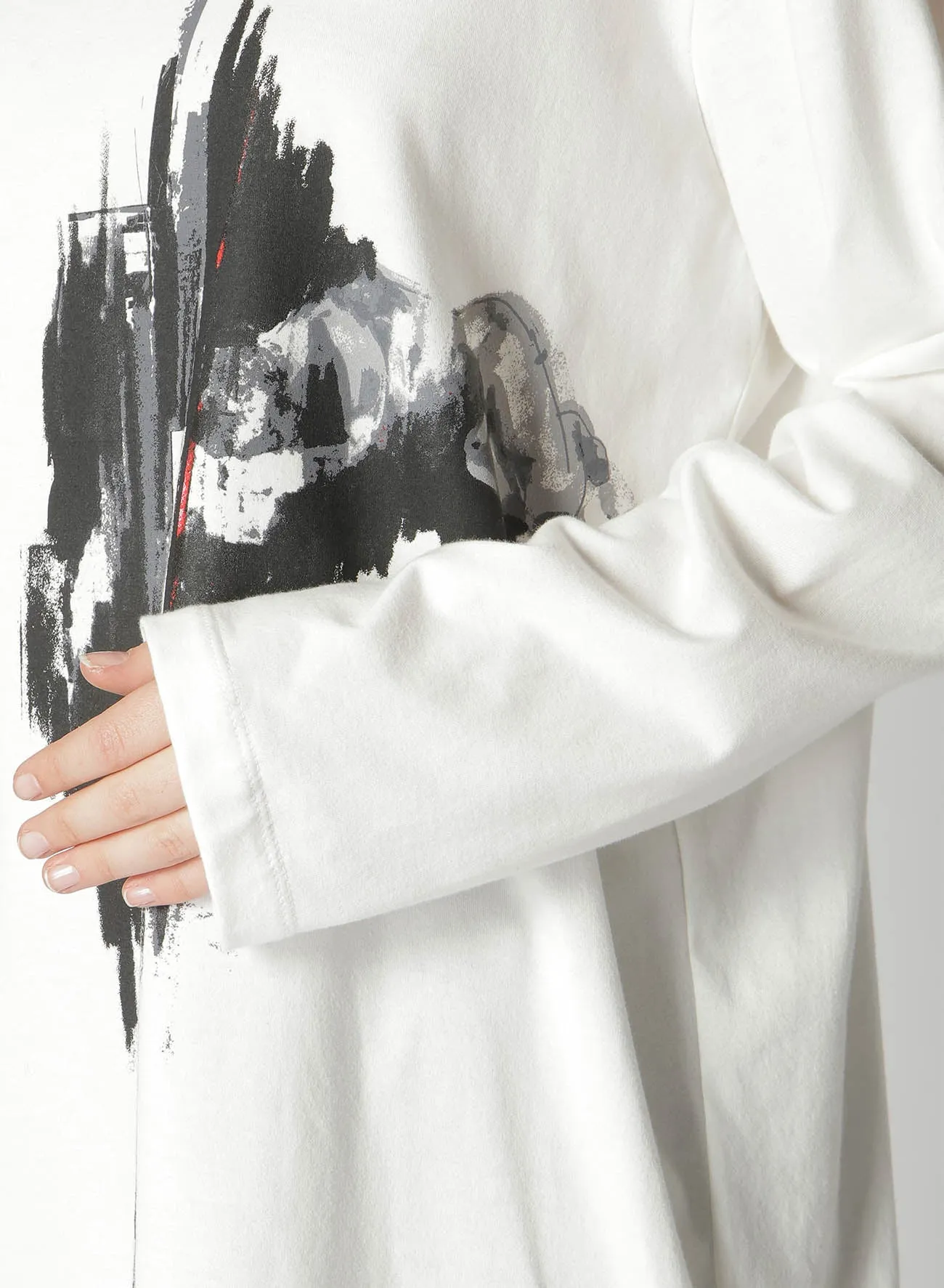 MESSAGE   FEMALE PRINT ROUND NECK LONG SLEEVE T