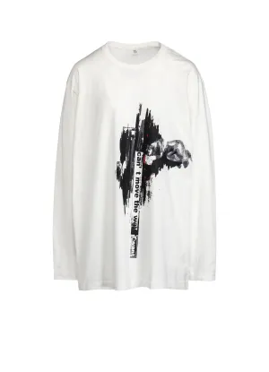 MESSAGE   FEMALE PRINT ROUND NECK LONG SLEEVE T