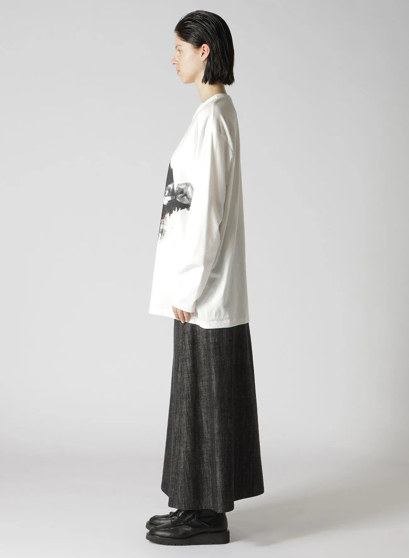 MESSAGE   FEMALE PRINT ROUND NECK LONG SLEEVE T