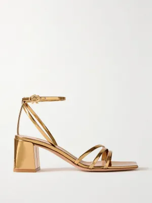 Metal 55 metallic patent-leather sandals