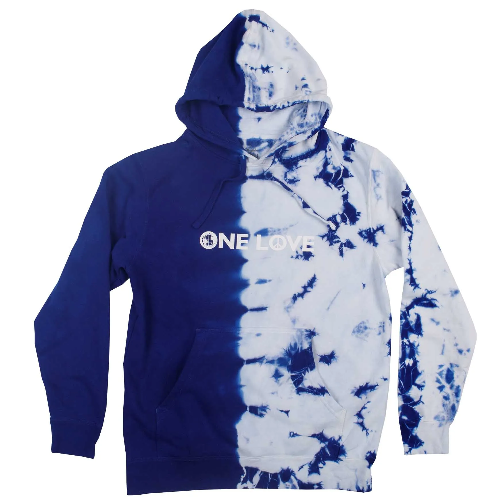 ONELOVE Half Tie-Dye Relaxed Fit Hoodie Sweatshirt