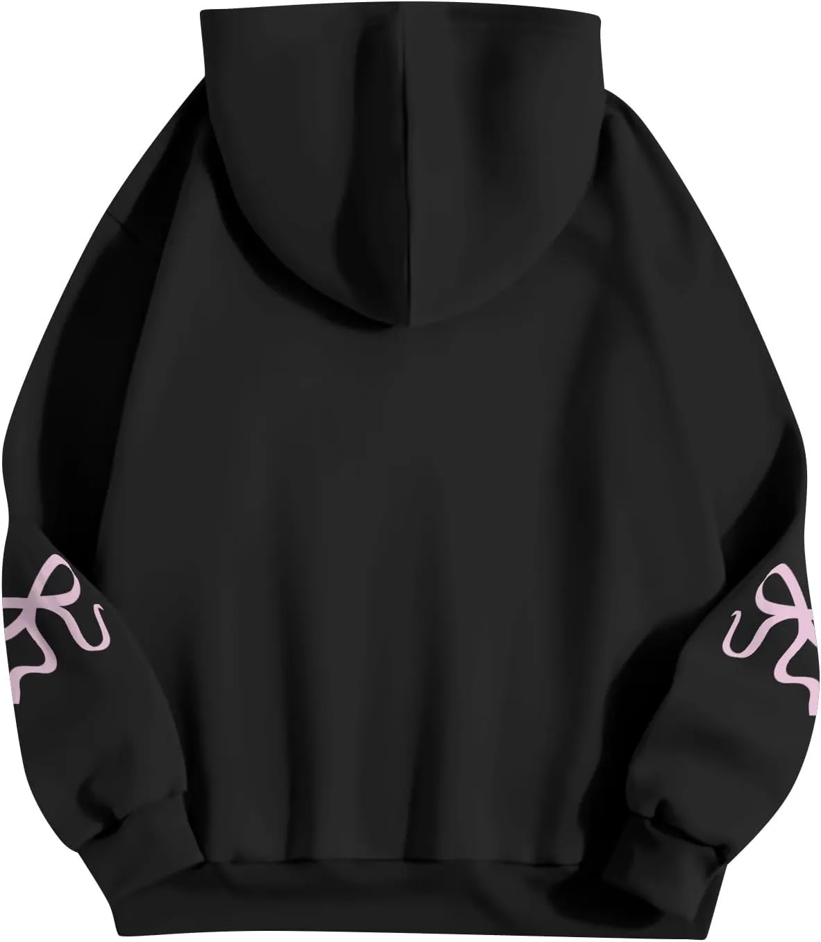 Oversized Hoodies for Women Cute Graphic Fleece Sweatshirts Comfy Y2k Bow Hoodie Drop Shoulder Pullover with Pockets