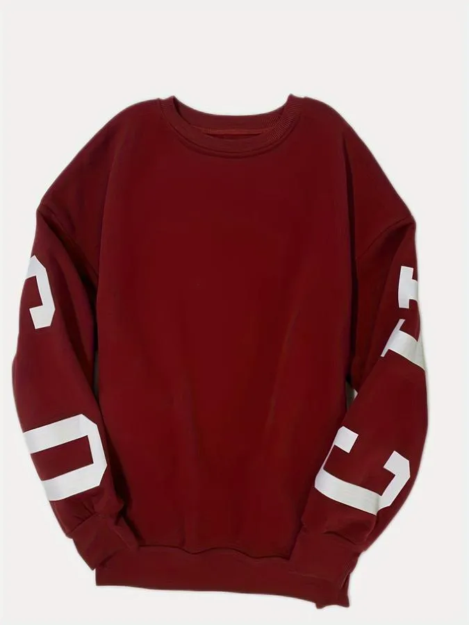 Oversized trui met print
