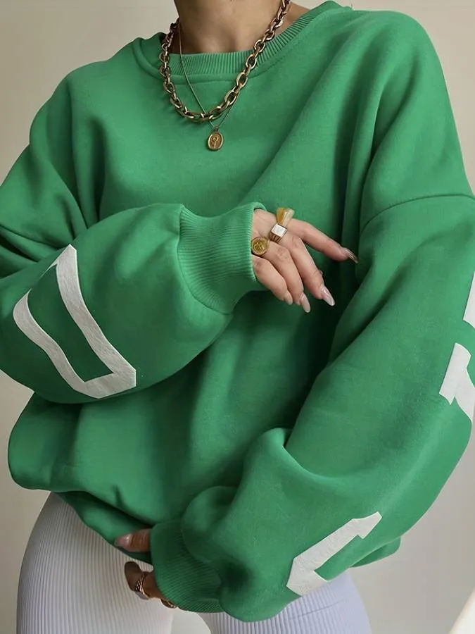 Oversized trui met print