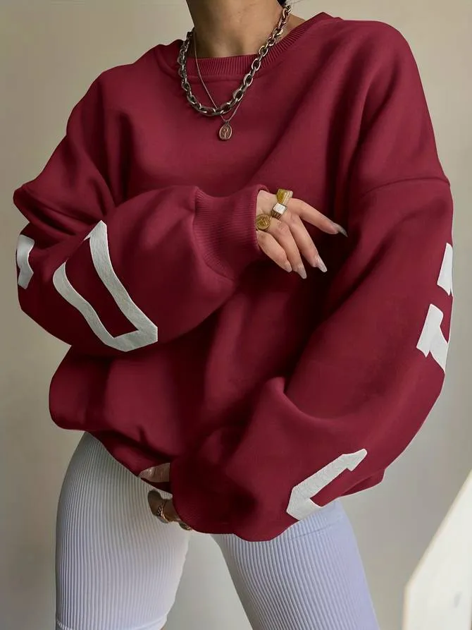 Oversized trui met print