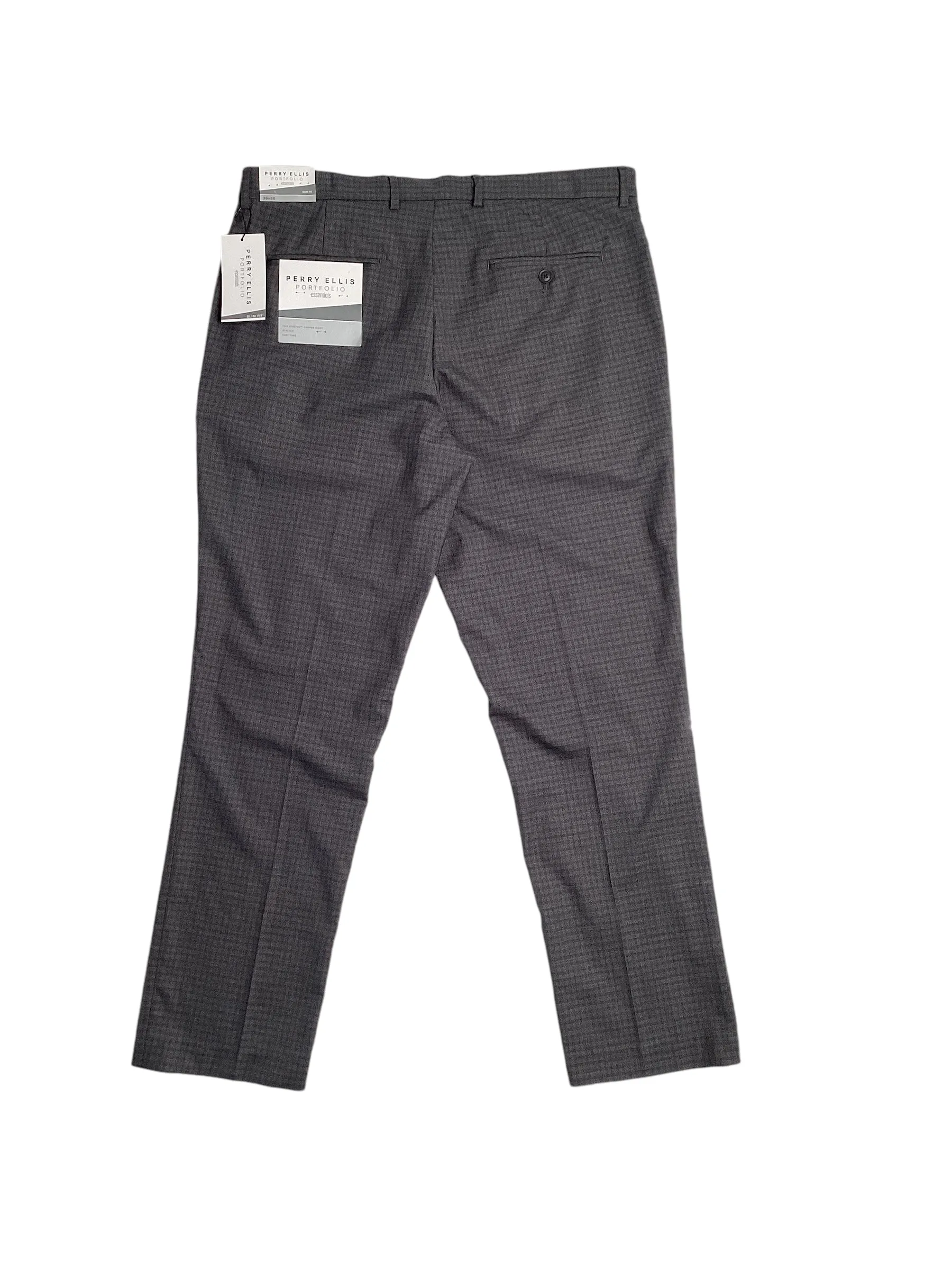 Perry Ellis Portfolio Men's Slim Fit Stretch Pants Charcoal Grey 32 x 32