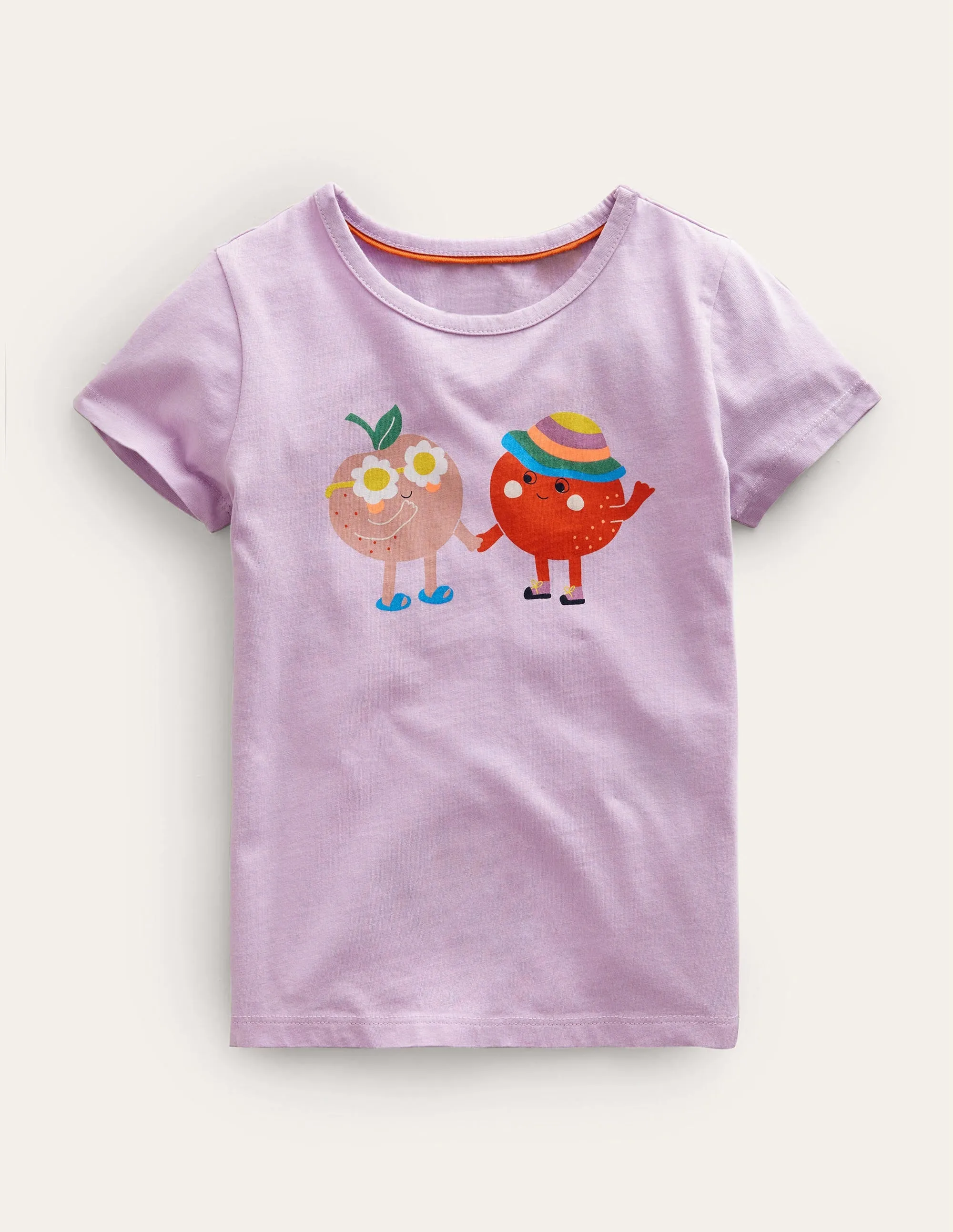 Printed Graphic T-Shirt-Sweet Pea Purple Peaches