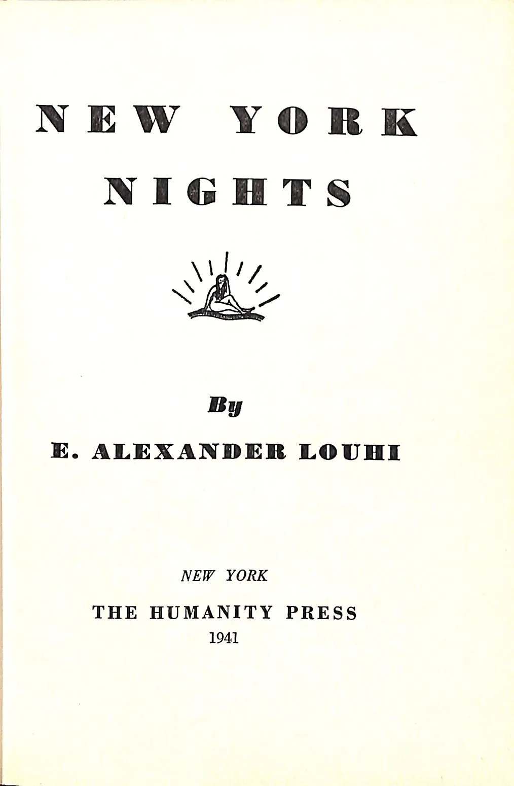 "New York Nights" LOUHI, E. Alexander
