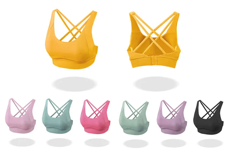 Running Bras Shock-Proof Yoga Tops Heart-shaped Seamless Buckle Beauty Back Fitness Sports Bra Women Gym Crop Top