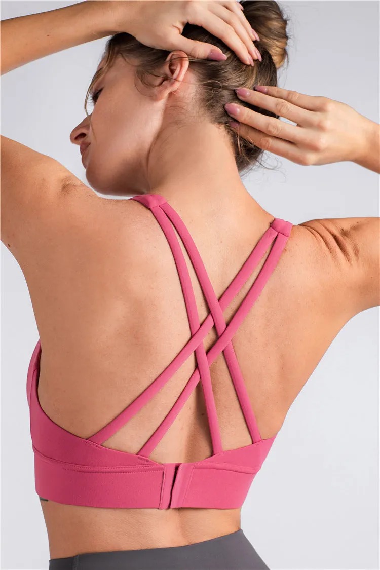Running Bras Shock-Proof Yoga Tops Heart-shaped Seamless Buckle Beauty Back Fitness Sports Bra Women Gym Crop Top