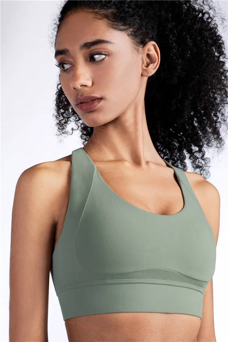 Running Bras Shock-Proof Yoga Tops Heart-shaped Seamless Buckle Beauty Back Fitness Sports Bra Women Gym Crop Top