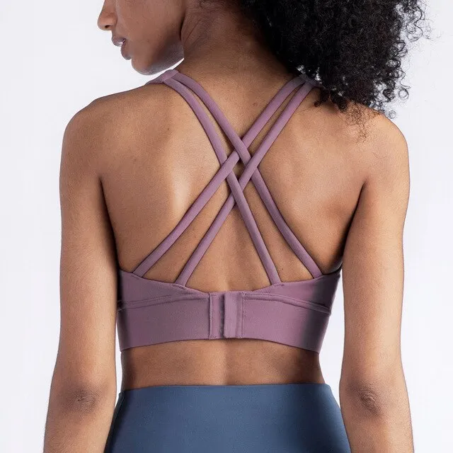Running Bras Shock-Proof Yoga Tops Heart-shaped Seamless Buckle Beauty Back Fitness Sports Bra Women Gym Crop Top