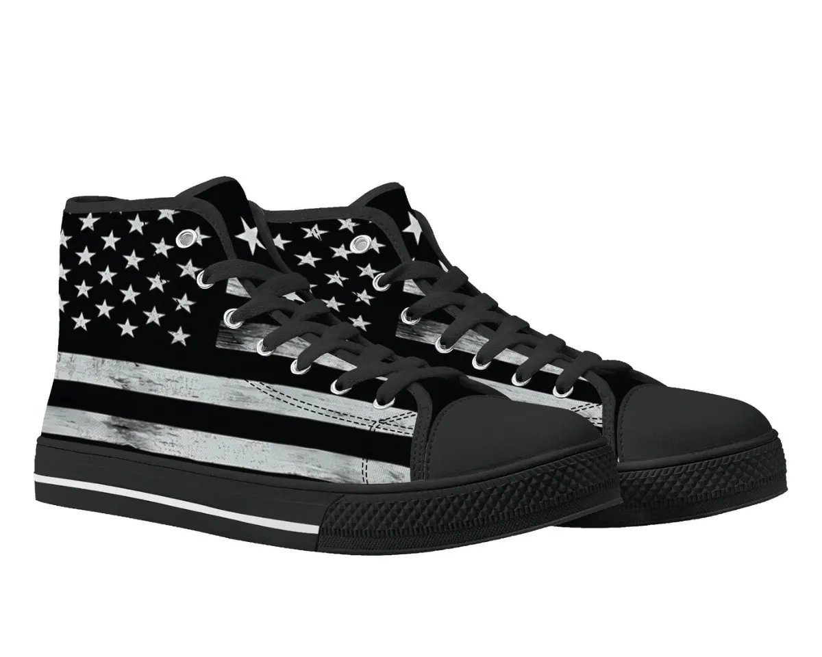 Rustic Us Flag  High Tops