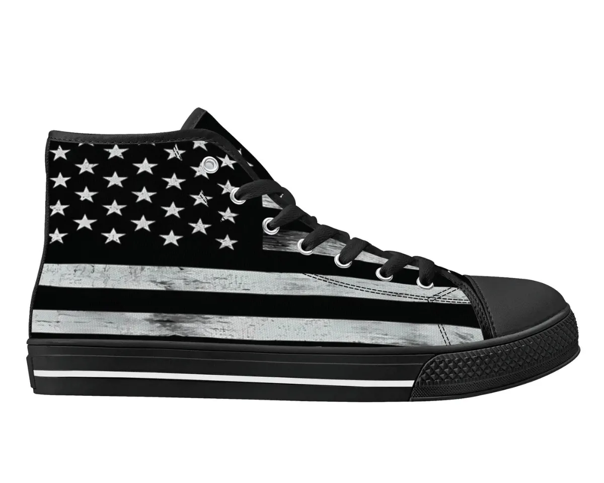 Rustic Us Flag  High Tops
