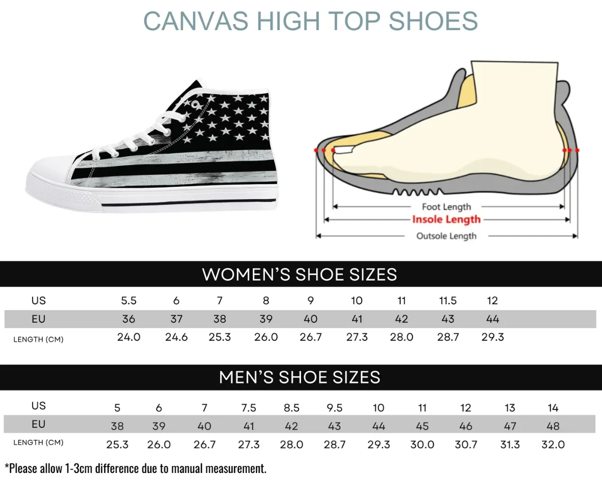 Rustic Us Flag  High Tops