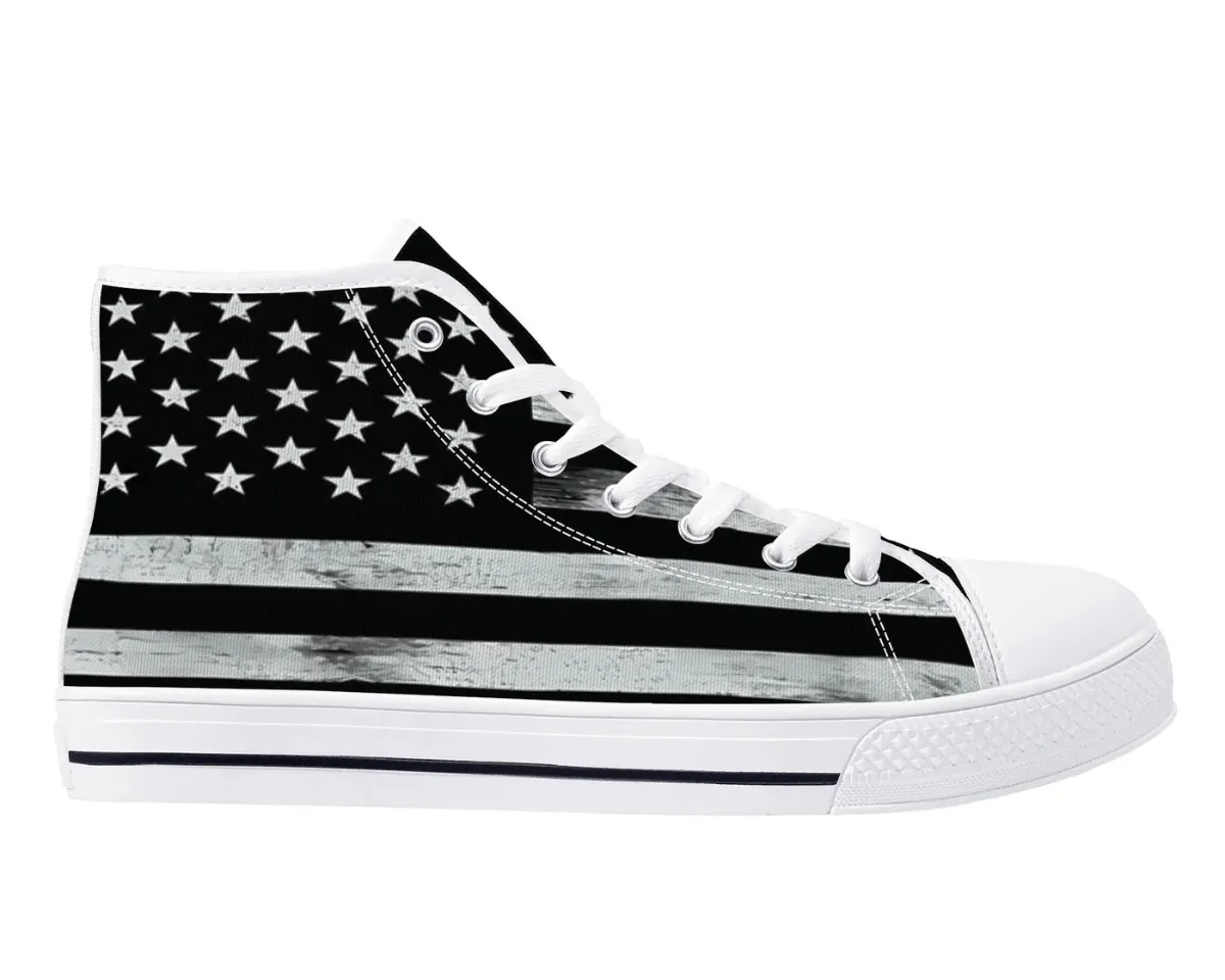 Rustic Us Flag  High Tops