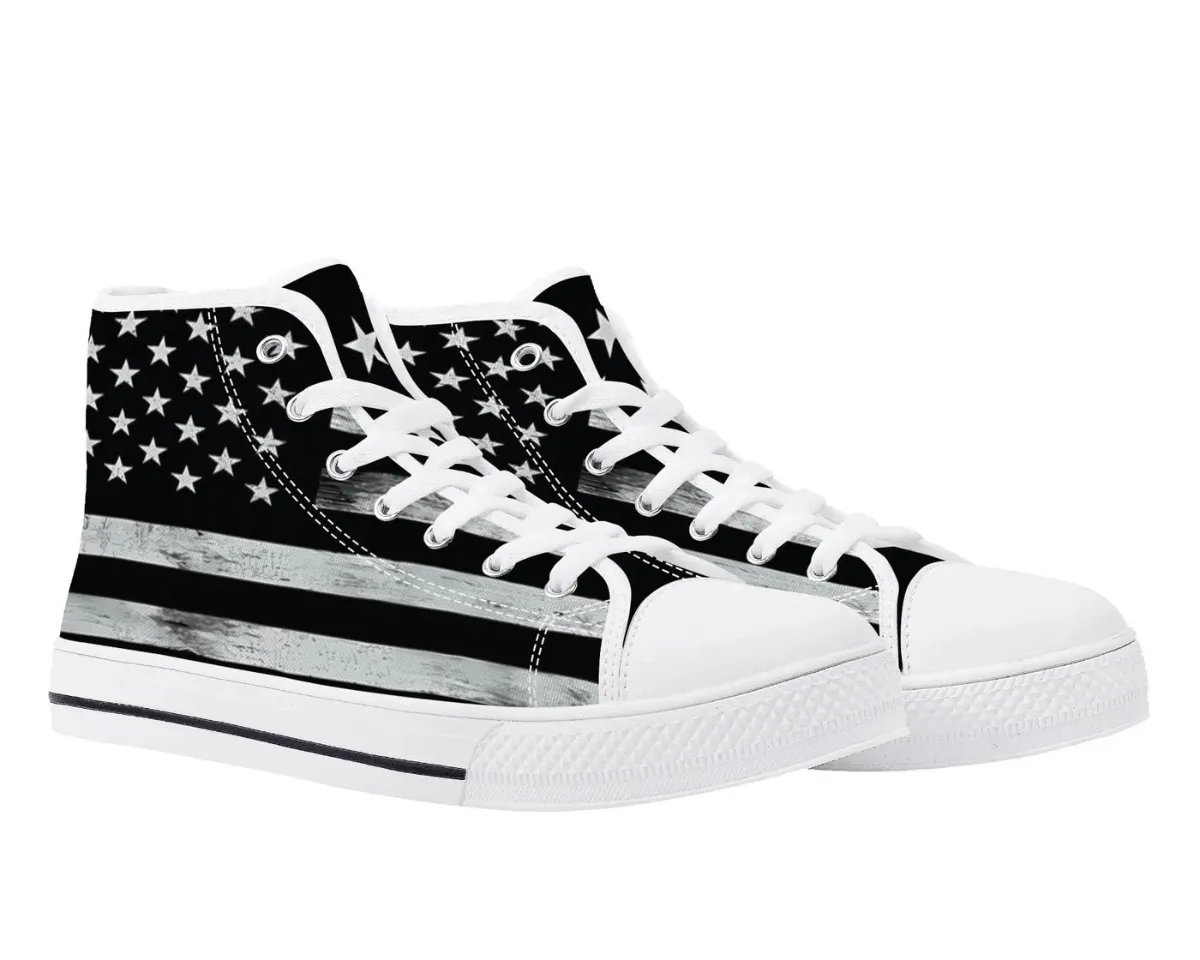 Rustic Us Flag  High Tops