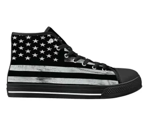 Rustic Us Flag  High Tops