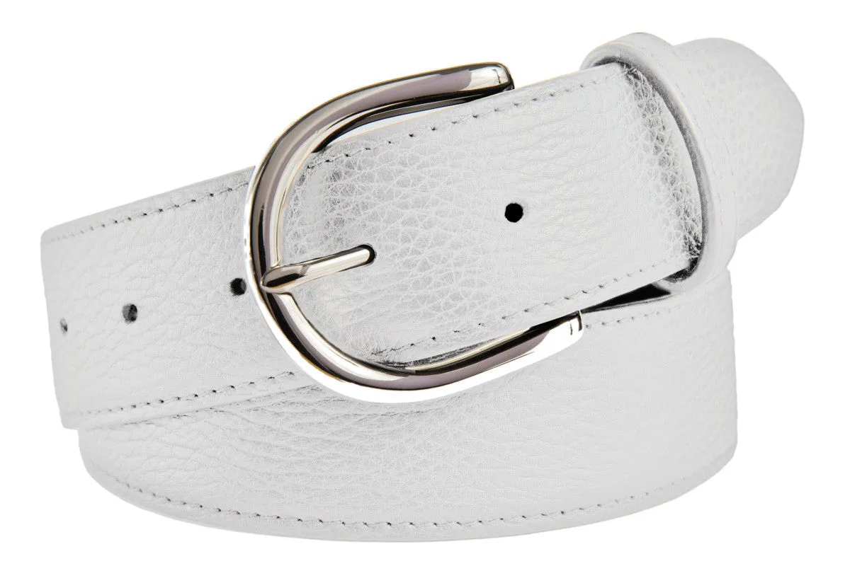 Soho Belt, (1.5") Shiny Silver Buckle
